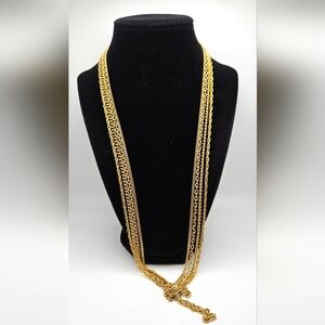 Vintage GOLDETTE 4 Layer Gold Chain Necklace Collectible Summer Classic